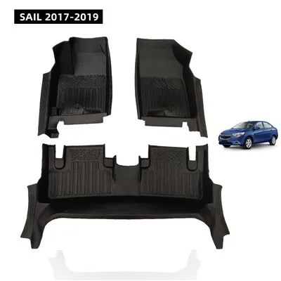 Komplett set 5D TPE bilgolvmattor Vattentät Dammtät för Chevy Sail 2017-2019